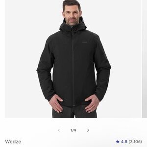 Men's Black ski jacket wedze piste 500 size M